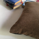 Decorative Ochre Brown Velvet Chain Pattern Cushion Cover (16 x 16 ) 1Pc