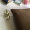 Decorative Ochre Brown Velvet Chain Pattern Cushion Cover (16 x 16 ) 1Pc