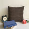 Dark Brown Jute Feel Distorted Pattern Soft Cushion Cover Design (16 x 16 ) 1Pc