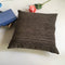 Dark Brown Jute Feel Distorted Pattern Soft Cushion Cover Design (16 x 16 ) 1Pc