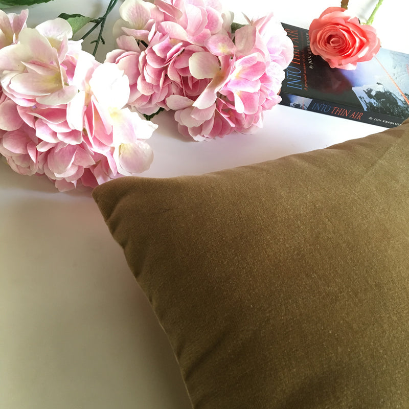 Plain Beige Velvet Color Sofa Cushion Cover