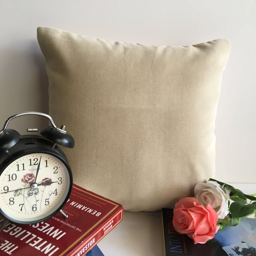 Plain Blue Velvet Color Sofa Cushion Cover
