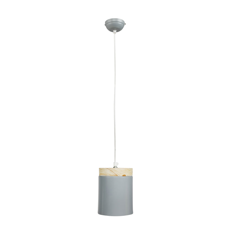 Modern Pendant Metal & Wood Nordic Hanging Colorful Lamp With Bulb