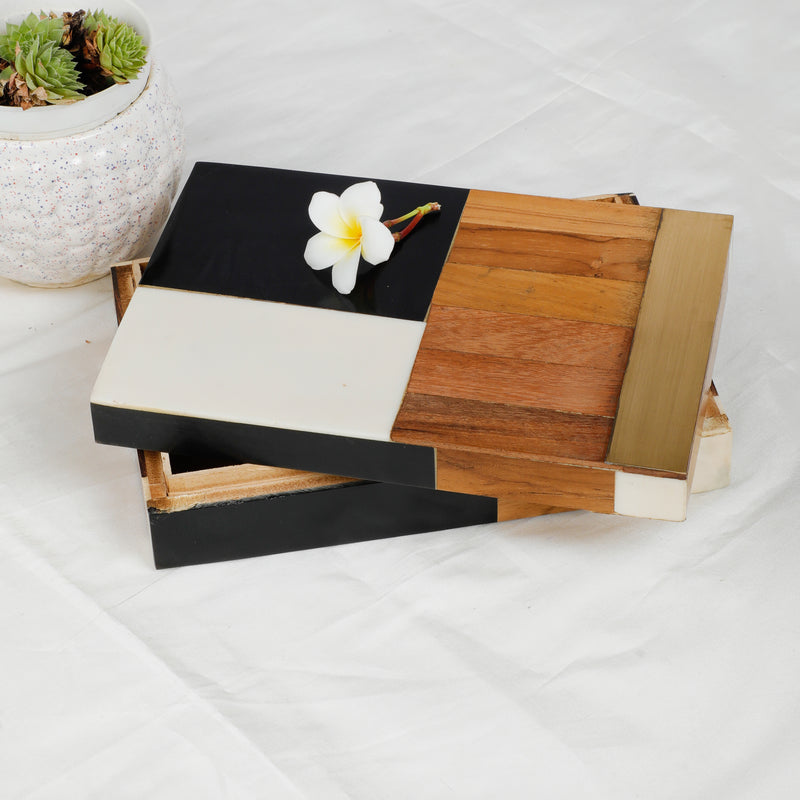 Stylish Photo Frames With Jewelry Box Combo In Brass , Marble and Wood By Fita