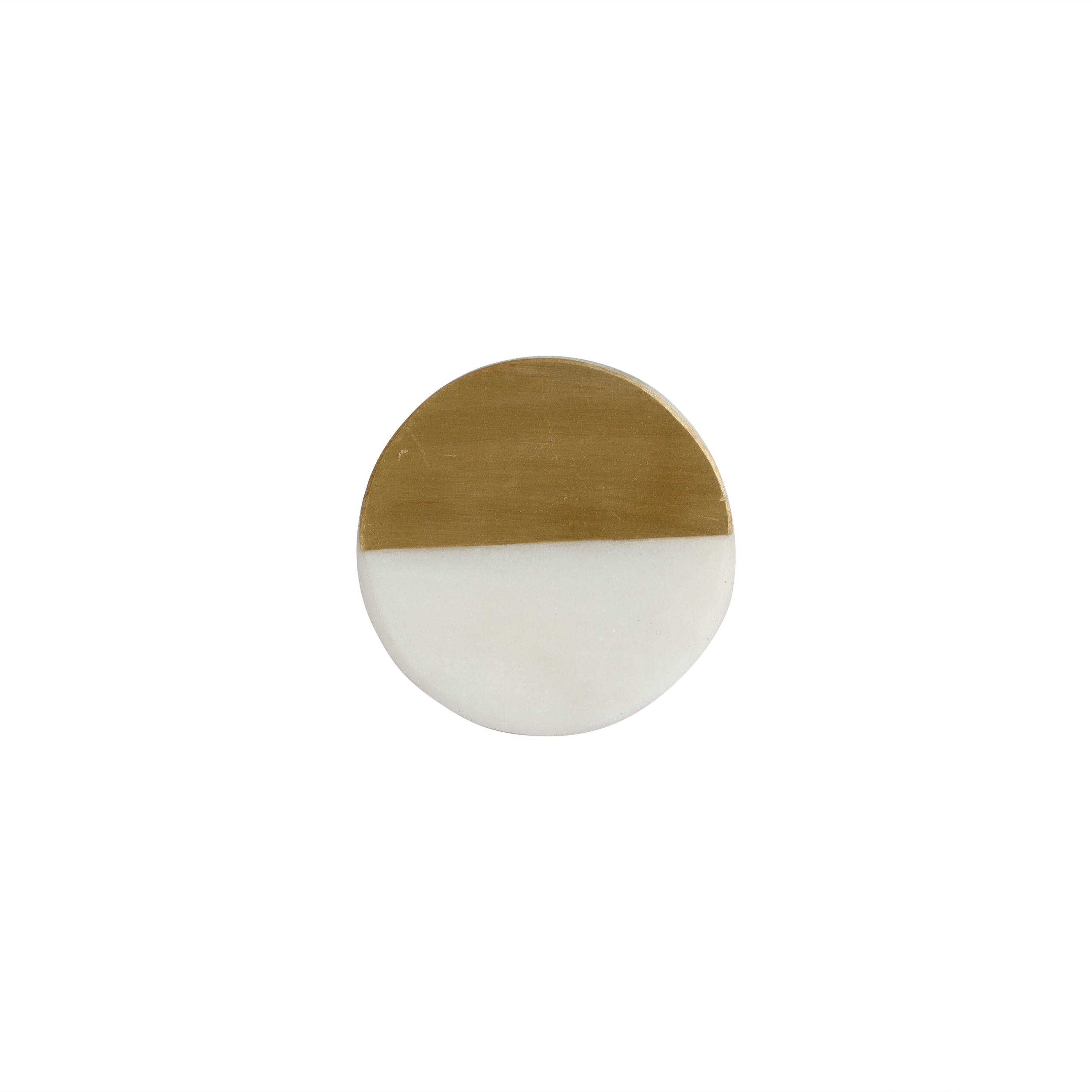 Brass Gold And White Marble Cupboard Door Knobs 1Pc
