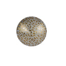 Moroccan Inspired White & Gold Patterned Brass Knob 1Pc