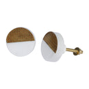 Brass Gold And White Marble Cupboard Door Knobs 1Pc