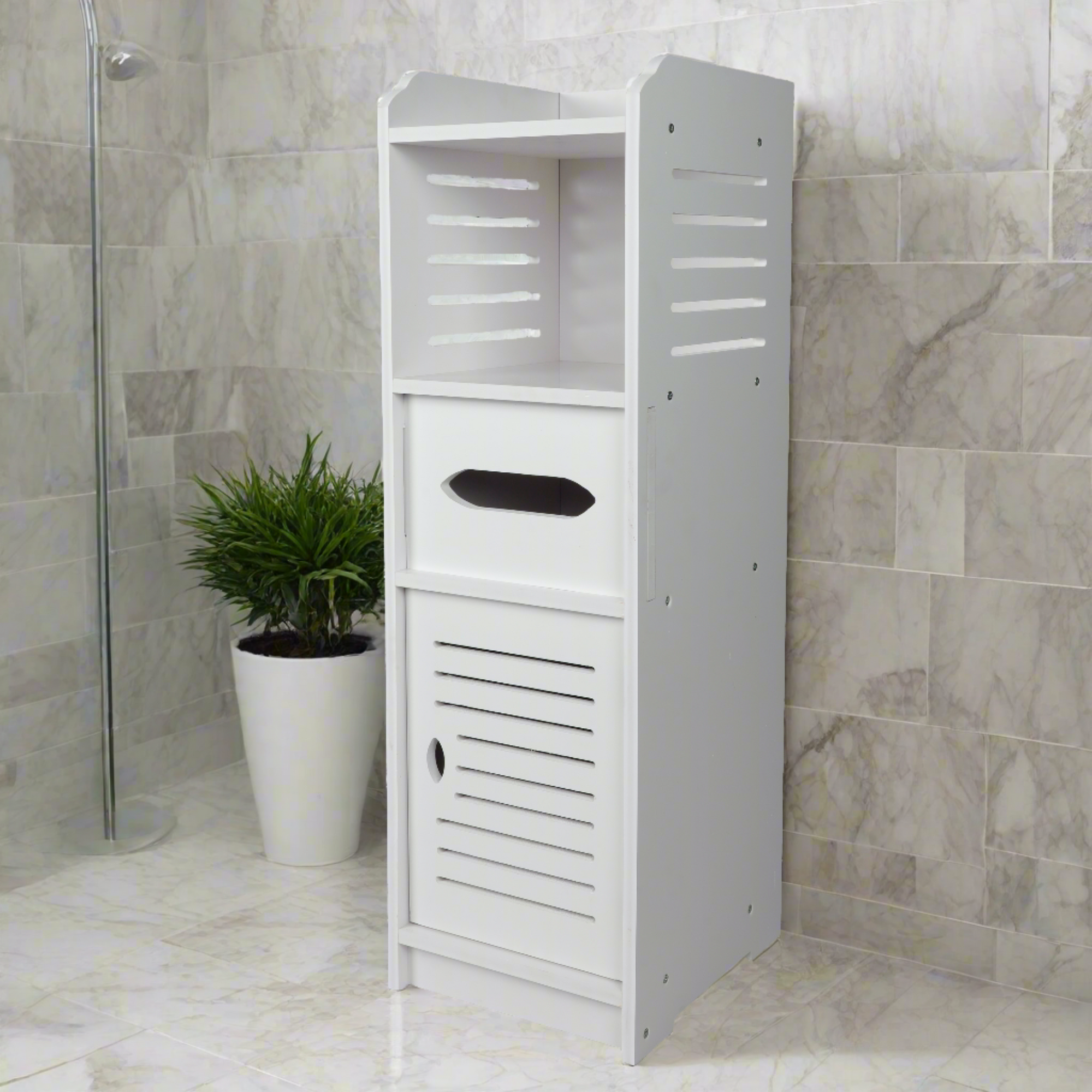 Bathroom side corner floor PVC cabinet