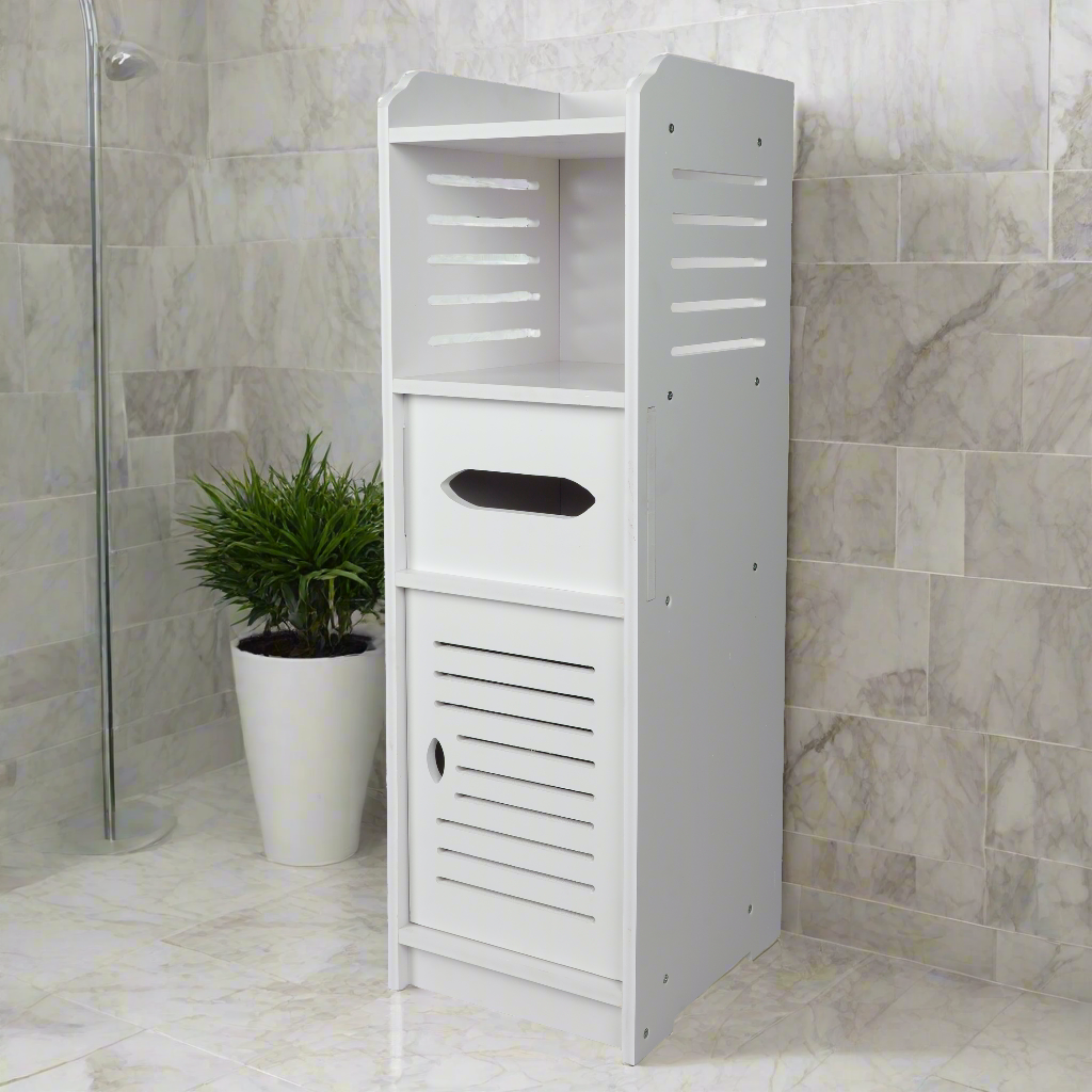 Bathroom side corner floor PVC cabinet