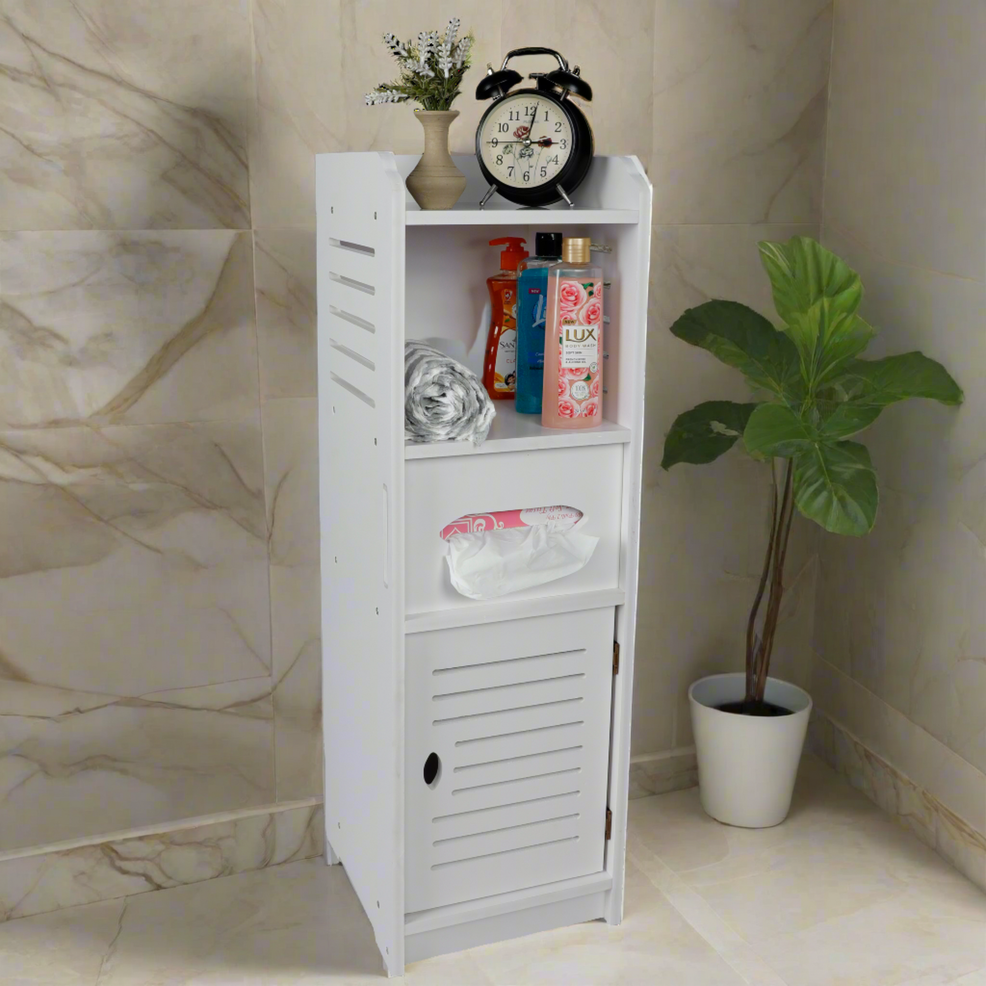 Bathroom side corner floor PVC cabinet
