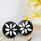 Petals Design Black & White Resin,Wood & MOP Cupboard Door Knob, Drawer Pull 1Pc