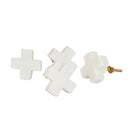 Modern Handcrafted Cross Design White Marble Stone Door/ Cabinet/Door Knobs 1Pc