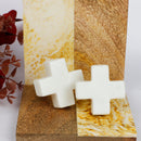 Modern Handcrafted Cross Design White Marble Stone Door/ Cabinet/Door Knobs 1Pc