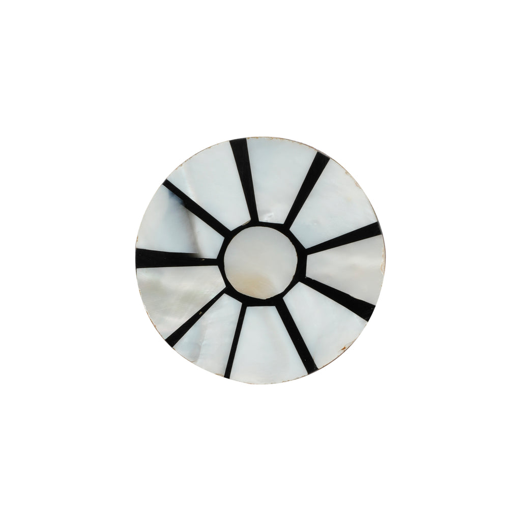 Chakra Design Black & White Resin,Wood & MOP Cupboard Door Knob, Drawer Pull 1Pc