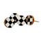 Check Design Black & White Resin,Wood & MOP Cupboard Door Knob, Drawer Pull 1Pc
