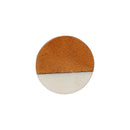 White Marble Stone and Wooden Round Knob 1PC