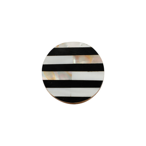 Black & White Resin knob , Stripe Design Cupboard Door Knob, Drawer Pull ( Pack Of 10 )