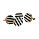 Black & White Resin knob , Stripe Design Cupboard Door Knob, Drawer Pull 1Pc