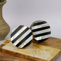 Black & White Resin knob , Stripe Design Cupboard Door Knob, Drawer Pull ( Pack Of 10 )