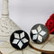 Diamond Black & White Resin, Wood & MOP Cupboard Door Knob, Drawer Pull 1Pc