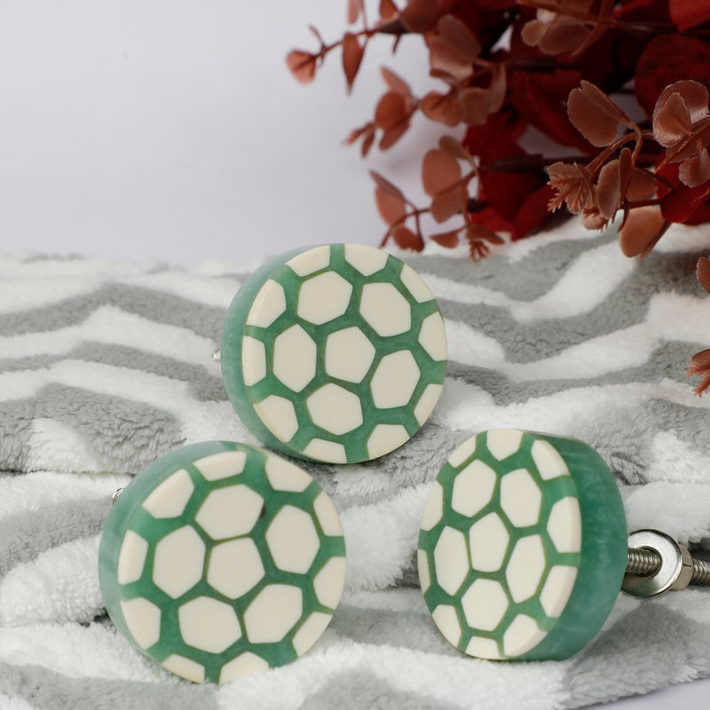 Hand Crafted Modern Green Turtles Pattern Resin Door/Cabinets Knobs 1Pc