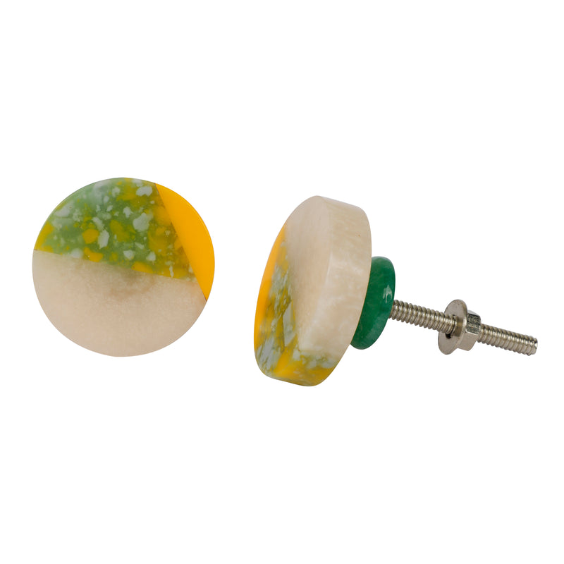 Hand Crafted Modern Multicoloured  Marbling Resin Door/Cabinets Knobs 1PC