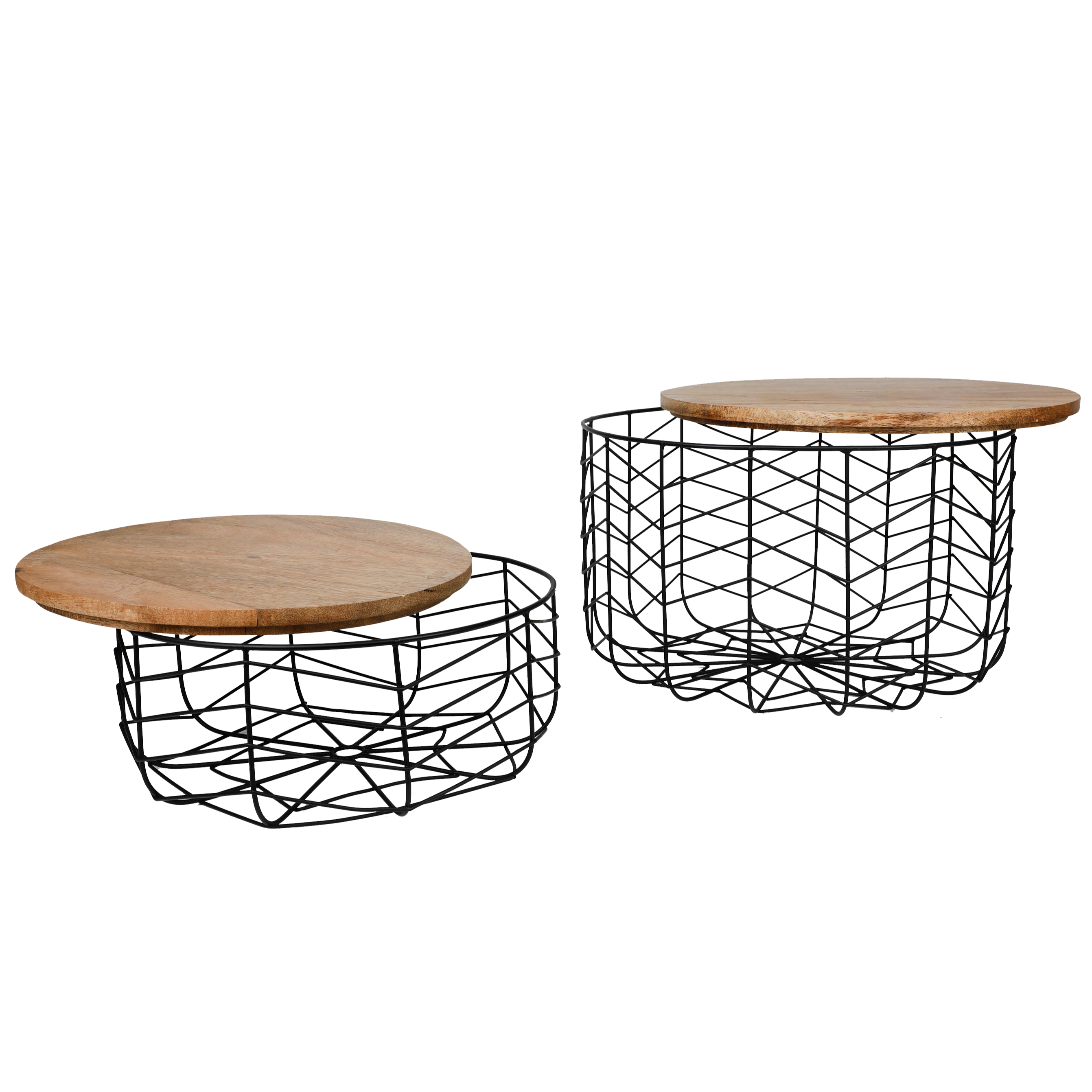 Metal Wire Fruit/Veggie/Multipurpose Basket With Wooden Lid By Fita