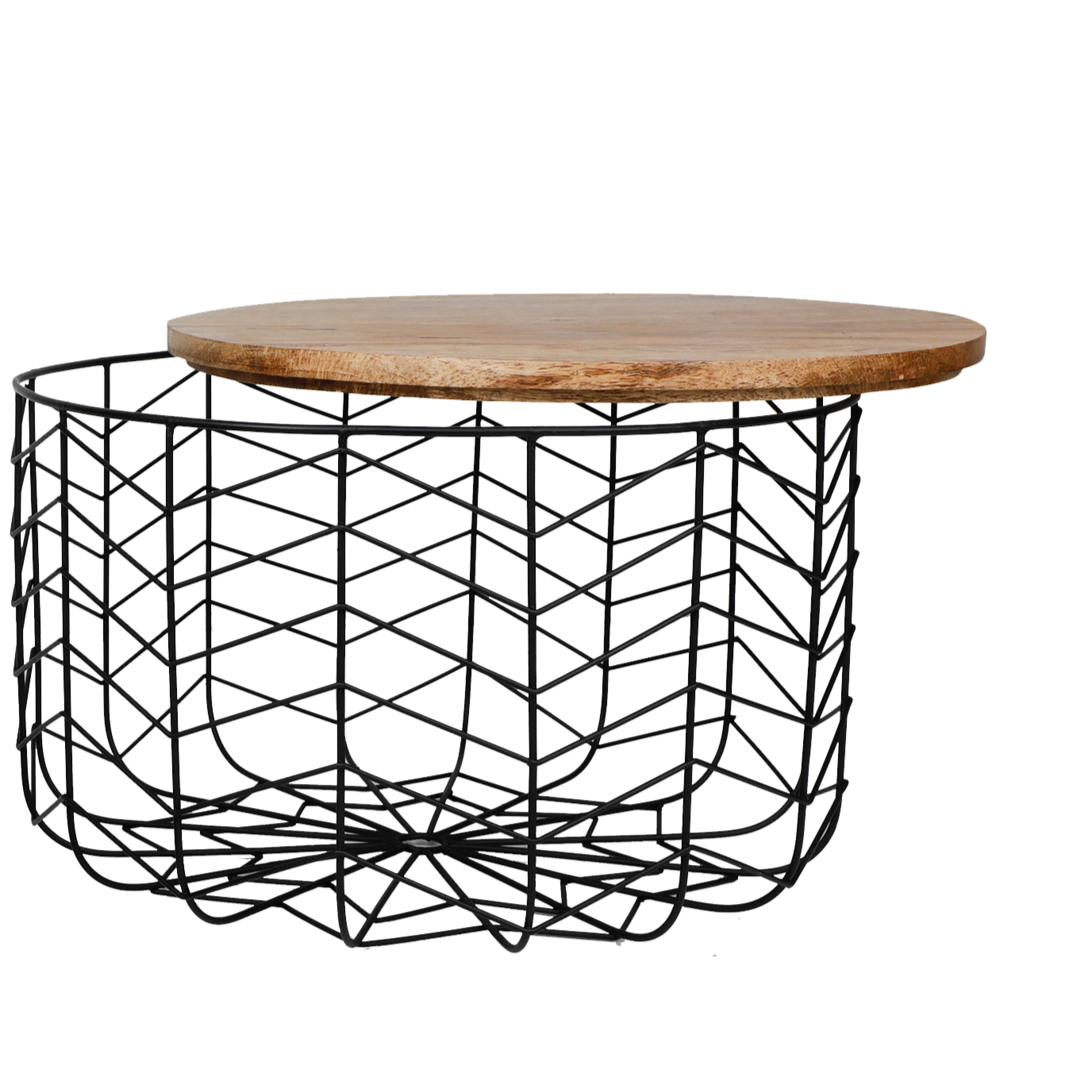 Metal Wire Fruit/Veggie/Multipurpose Basket With Wooden Lid By Fita