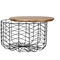 Metal Wire Fruit/Veggie/Multipurpose Basket With Wooden Lid By Fita