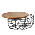 Metal Wire Fruit/Veggie/Multipurpose Basket With Wooden Lid By Fita