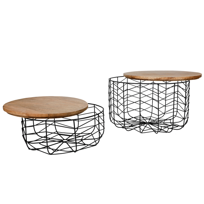Metal Wire Fruit/Veggie/Multipurpose Basket With Wooden Lid By Fita