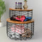 Metal Wire Fruit/Veggie/Multipurpose Basket With Wooden Lid By Fita
