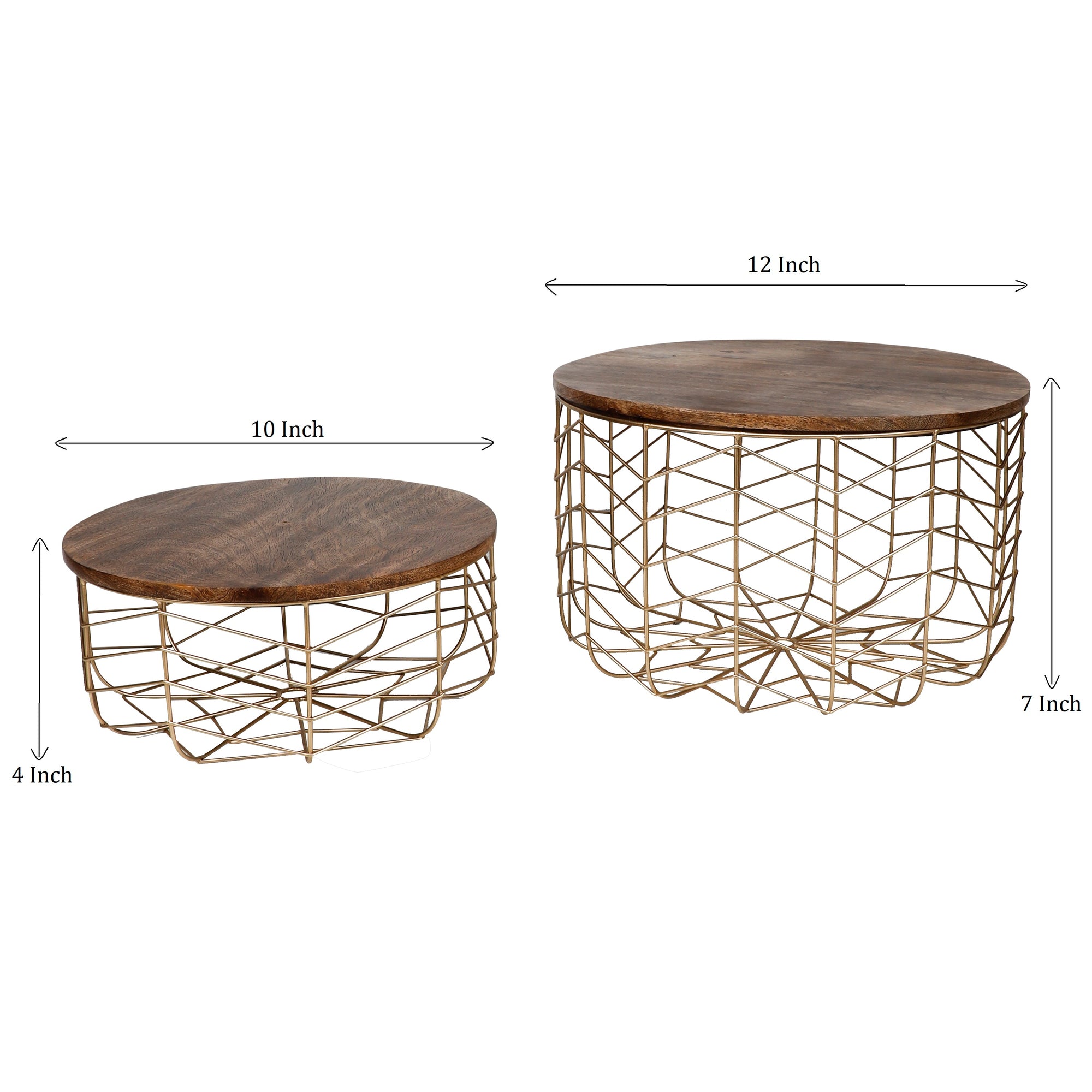 Metal Wire Fruit/Veggie/Multipurpose Basket With Wooden Lid By Fita