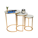Living Room Nesting Tea Table Iron Frame Coffee Table [ Set of 3 ] By Fita