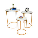 Living Room Nesting Tea Table Iron Frame Coffee Table [ Set of 3 ] By Fita