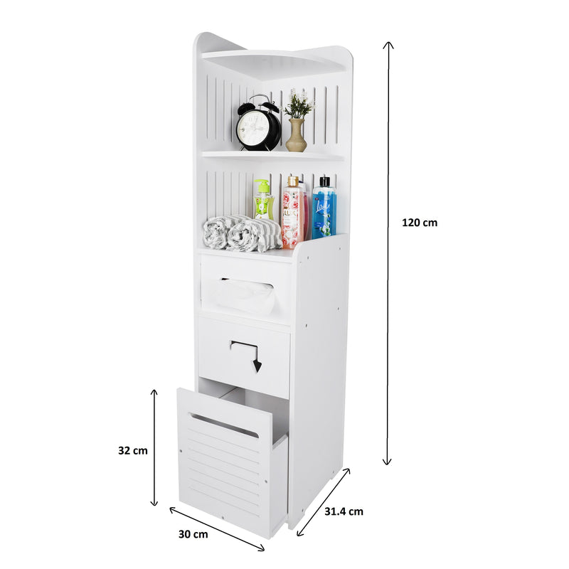 Bathroom PVC Side Corner Cabinet Furniture slide Out Drawers For Bathroom By Miza