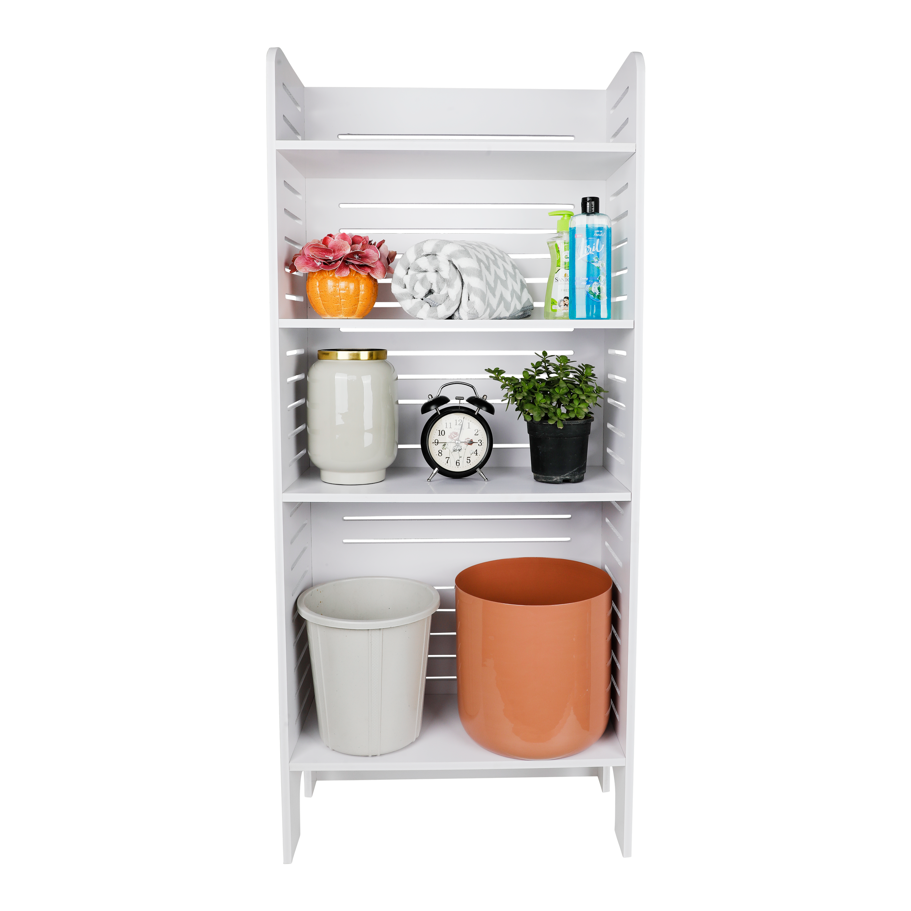 Washing Machine Side Open Bathroom Accessories Storage Shelf in PVC Board By Miza