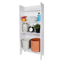 Washing Machine Side Open Bathroom Accessories Storage Shelf in PVC Board With Free Soap Dish By Miza