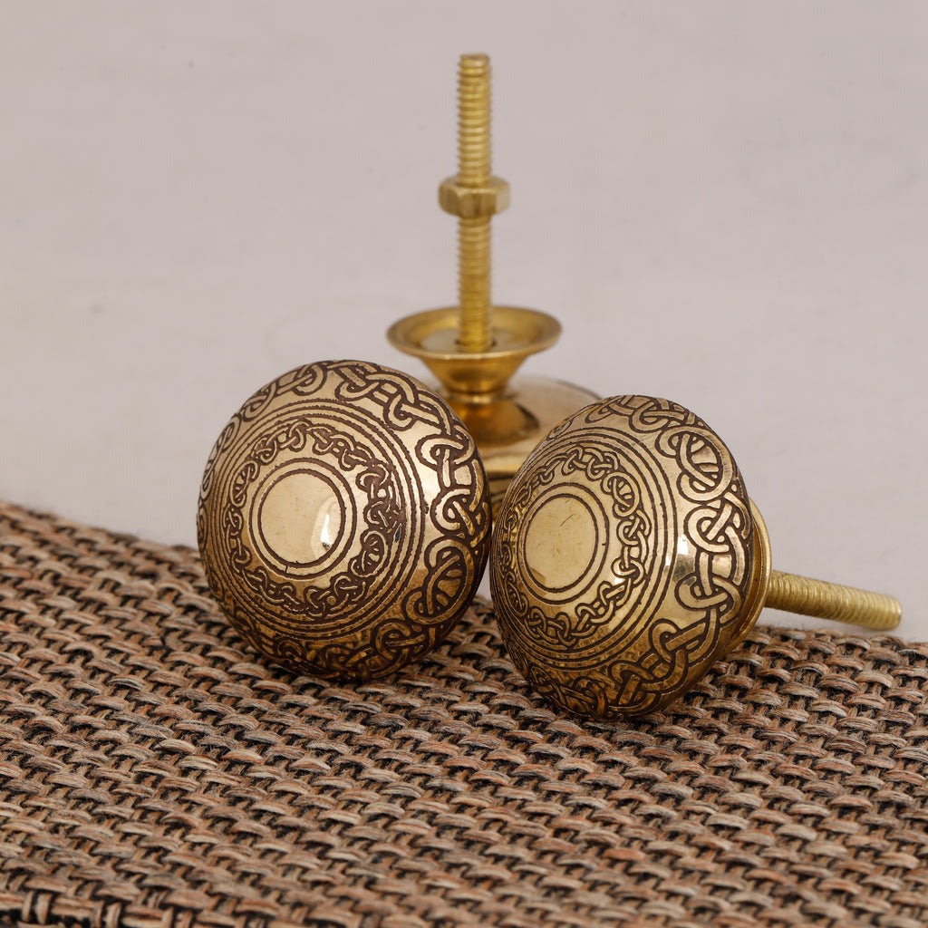 Decorative Vintage Handmade Brass Drawer Knobs ( Pack Of 10 )