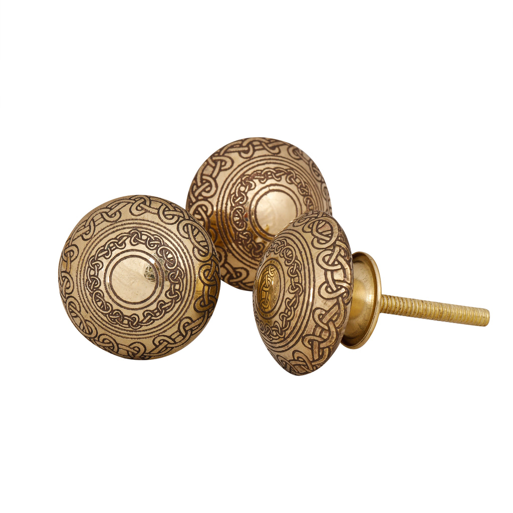 Decorative Vintage Handmade Brass Drawer Knobs ( Pack Of 10 )