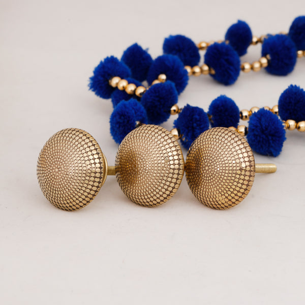 Brass Dotted Design Circular Cabinet Knob ( Pack Of 10 )