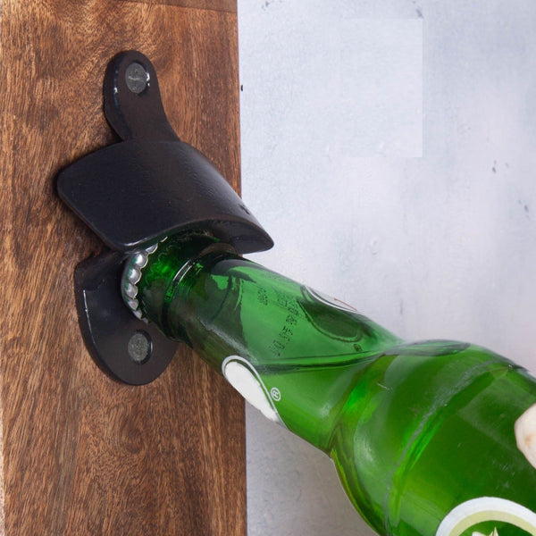Black Bottle Opener 8mm Cast Iron Wall Mount Beer Soda Bottle