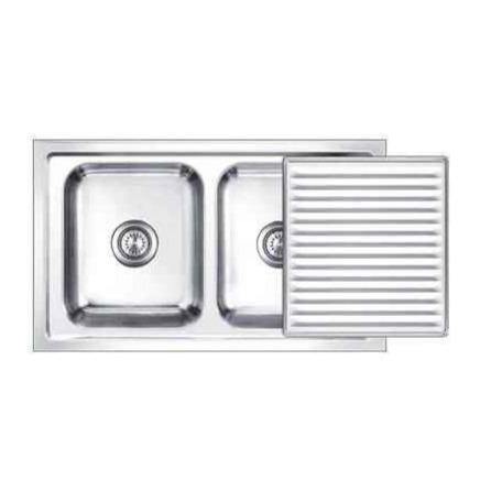 Nirali Super Slider Kitchen Sink in Stainless Steel 304 Grade + PVC Plumbing Connector - peelOrange.com