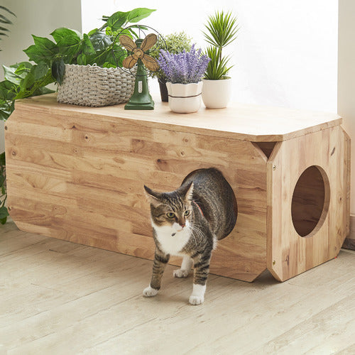 Modular Wooden Bench Cat/Dog House With Open Corners By Miza