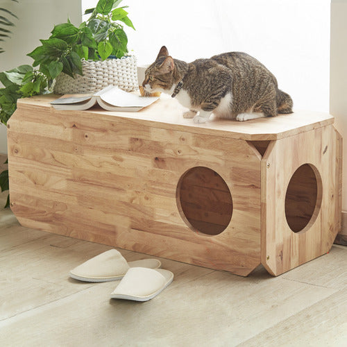 Modular Wooden Bench Cat/Dog House With Open Corners By Miza