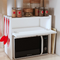 Microwave Oven Rack White Kitchen Counter