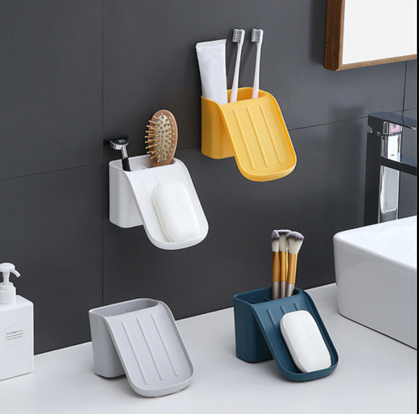 Bathroom Plastic Soap and tooth Brush Holder