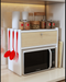 Microwave Oven Rack White Kitchen Counter