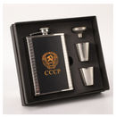 8oz Alcohol Hip Flask Steel Glass with Funnel Cups Box Set
