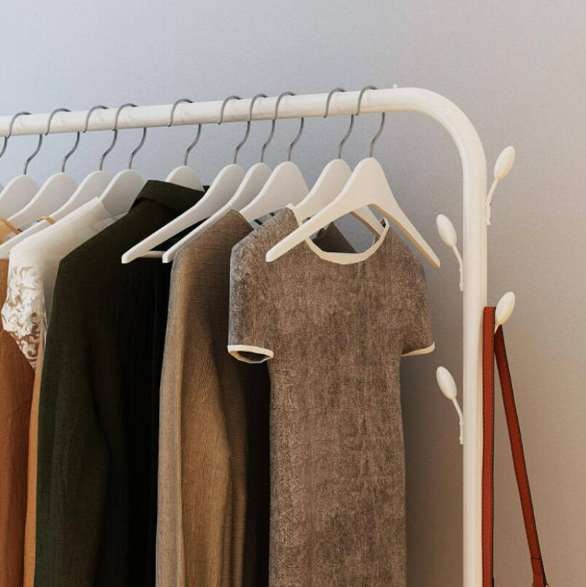 Metal Clothing Rack Floor Standing Hanger, Bedroom Living Room Furniture